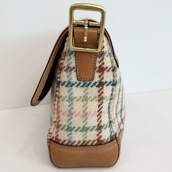 COACH Hamptons Tattersall Turnlock Convertible Bag Wool Y2K - Picture 5 of 14